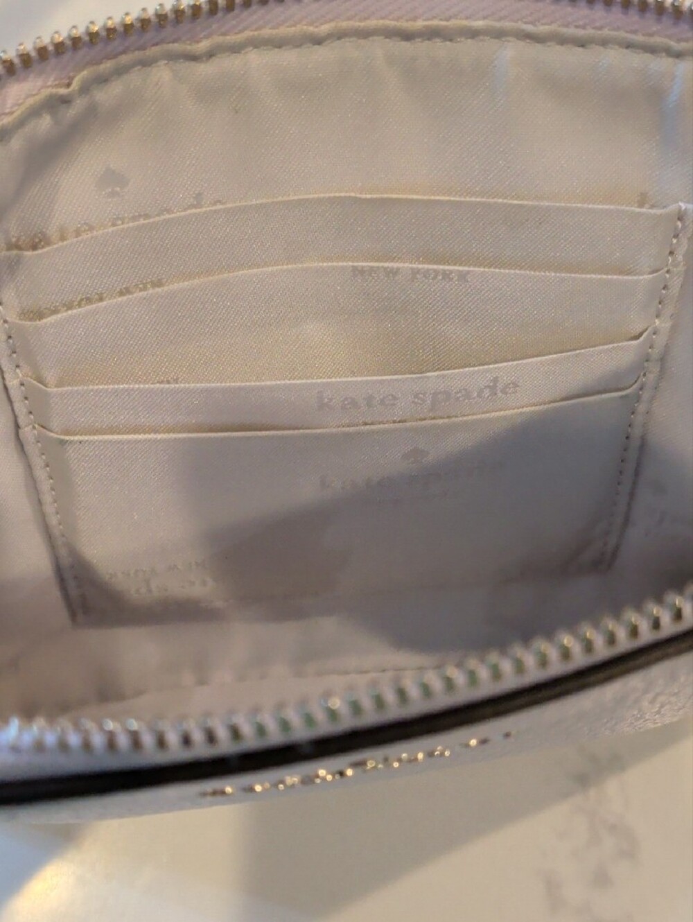 kate spade Lilac Pebble Leather Wristlet with Gold Logo - Picture 6 of 10